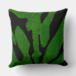 Green Zebra Pillow