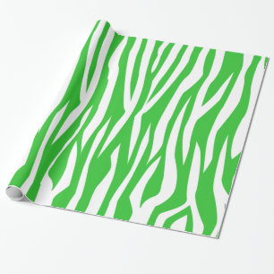 Green Zebra Print Wrapping Paper