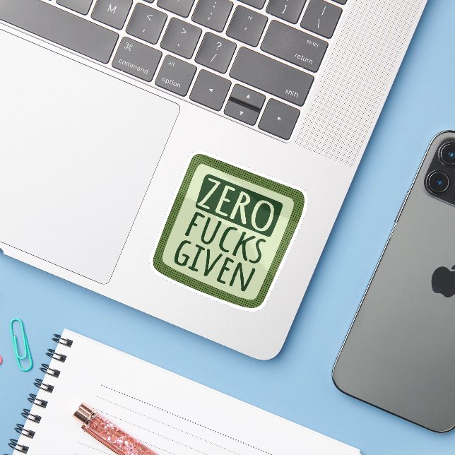Green Zero F*s Given (Laptop w/ iPhone)