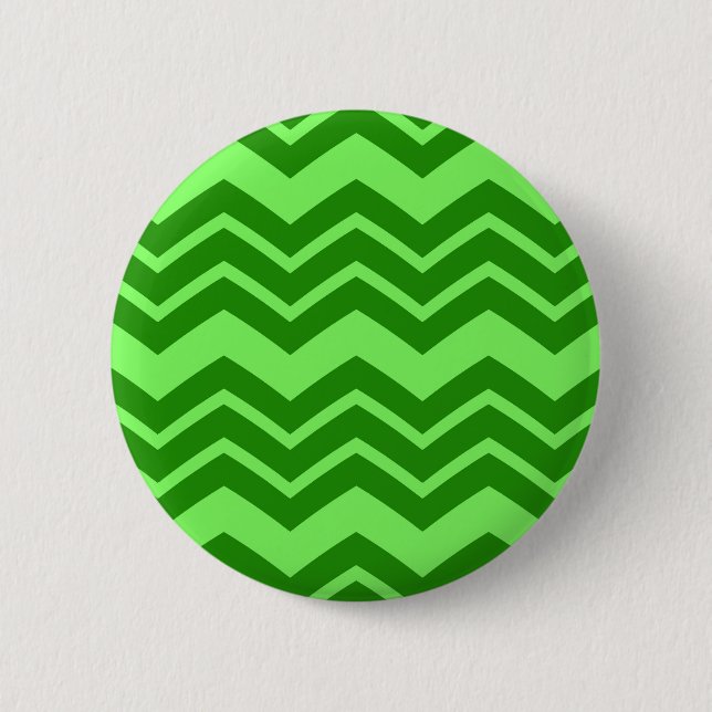 Green Zig Zag Chevron Pattern Design  6 Cm Round Badge (Front)