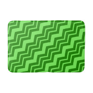 Green Zig Zag Chevron Pattern Design  Bath Mat