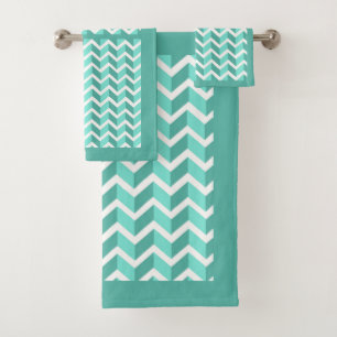 Green ZigZag Bath Towel Set
