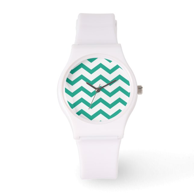 Green ZigZag Chevron pattern Watch (Front)