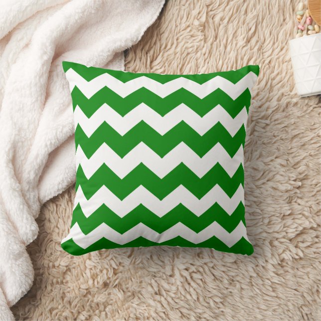 Green Zigzag Design Cushion (Blanket)