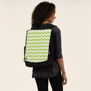 Green Zigzag, Green Chevron, Geometric Pattern Backpack