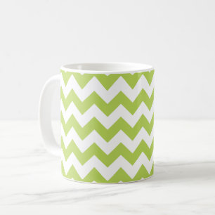 Green Zigzag, Green Chevron, Geometric Pattern Coffee Mug