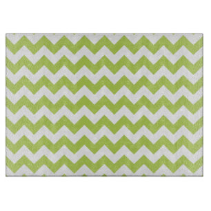 Green Zigzag, Green Chevron, Geometric Pattern Cutting Board