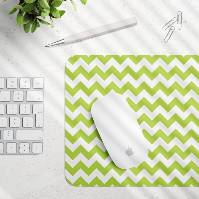 Green Zigzag, Green Chevron, Geometric Pattern Mouse Mat (Creator Uploaded)