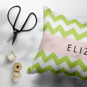 Green Zigzag, Green Chevron, Your Name Pillowcase