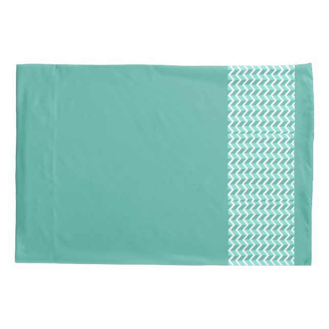 Green ZigZag Reversible Pillow Case (Back)