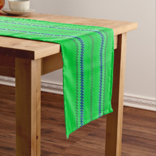 Green Zigzag  Short Table Runner
