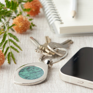 Green Zoisite Mineral Stone Pattern Key Ring