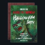 Green Zombie Halloween Party Invitations<br><div class="desc">Green Zombie Halloween Party Invitations.</div>