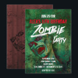 Green Zombie Party Halloween Invitations<br><div class="desc">Green Zombie Party Halloween Invitations.</div>