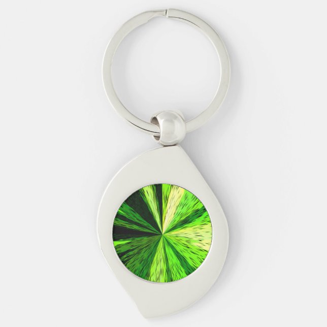 Green Zoom Green Metal Keychain (Front)