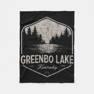 Greenbo Lake Kentucky Outdoors Vintage Fleece Blanket