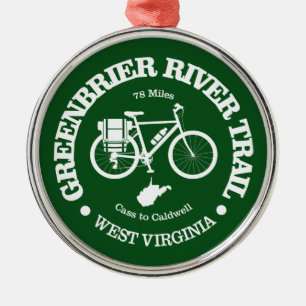 Greenbrier River Trail (cycling) Metal Tree Decoration