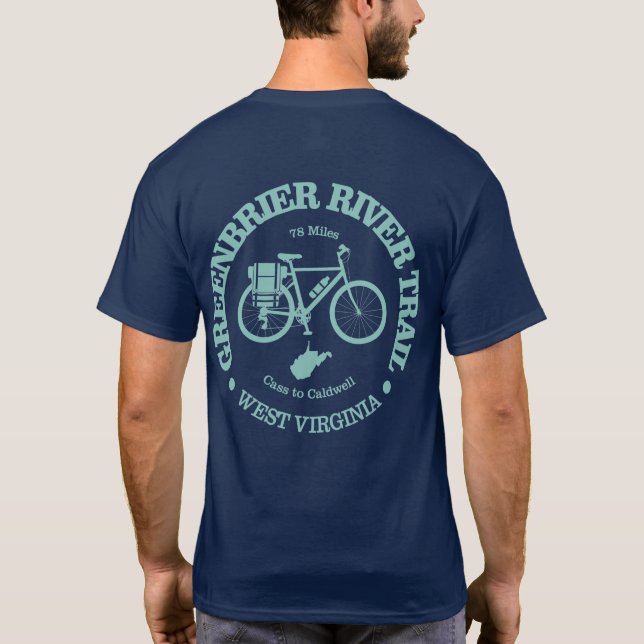 Greenbrier River Trail (cycling) T-Shirt (Back)