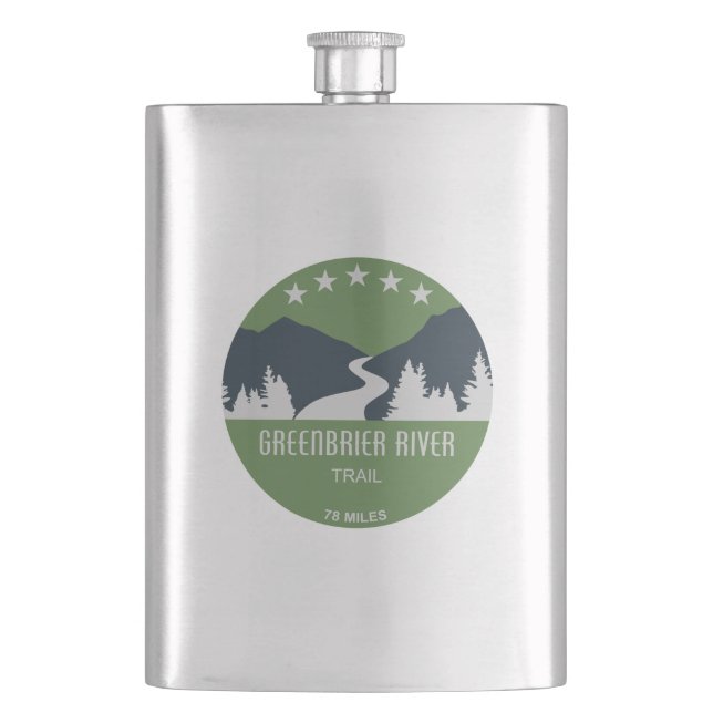 Greenbrier River Trail Hip Flask (Front)