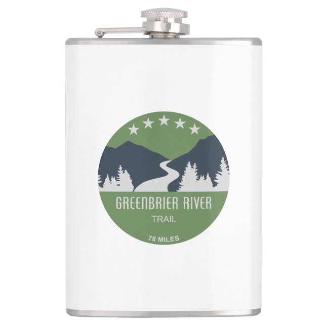 Greenbrier River Trail Hip Flask (Front)