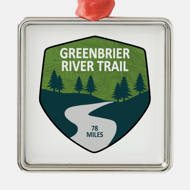 Greenbrier River Trail Metal Tree Decoration (Front)