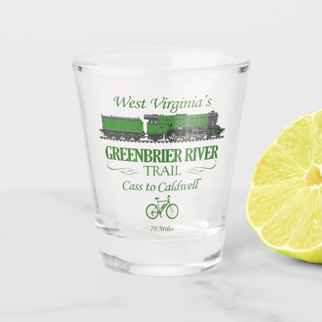 Greenbrier River Trail (RT2) Shot Glass (Front)