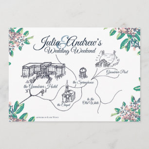 Greenbrier Wedding Weekend Schedule Invitation