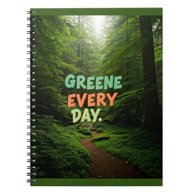 Greener Every Day" Eco-Friendly ebooks  Notebook (Front)
