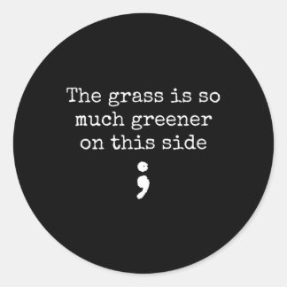 Greener Gr Suicide Prevention Awareness Semicolon Classic Round Sticker