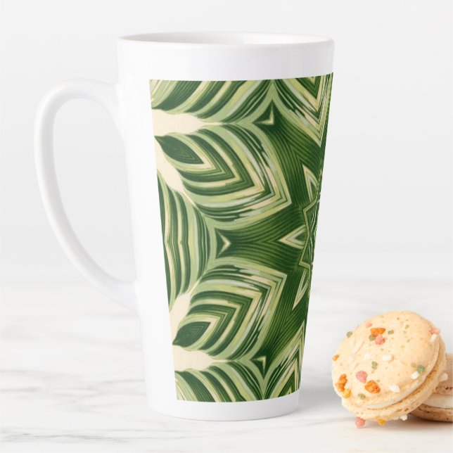 greenery abstract botanical tropical palm leaves latte mug (In Situ)