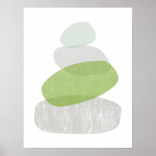 Greenery abstract distressed poster print