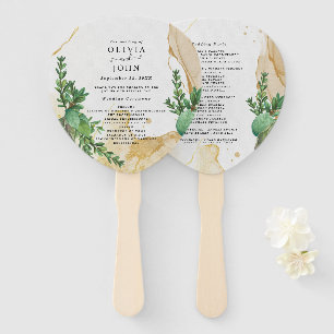 Greenery Abstract Watercolor Creation Idea Hand Fan