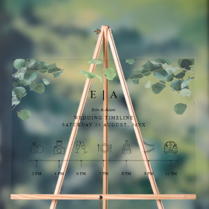 Greenery Acrylic Wedding Sign Wedding Timeline