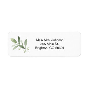 greenery - address label template