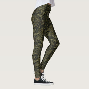 Greenery Aesthetic - Dark Ferns & Leaves Leggings