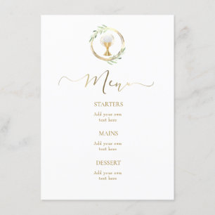 greenery and faux gold Menu