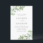 Greenery and Flowers QR Code Wedding Invitation<br><div class="desc">Invite your guests with elegance and modern convenience using our customisable QR code wedding invitation, featuring a beautiful watercolor greenery and white flowers design. This nature-inspired invitation allows your guests to easily access wedding details, RSVP, or view your wedding website through a personalised QR code. This greenery wedding invitation is...</div>