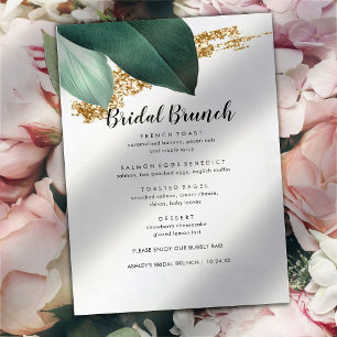 Greenery And Glitter Bridal Brunch Menu