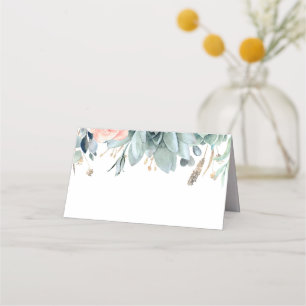 Greenery and Gold Elegant Garden Wedding Place Card