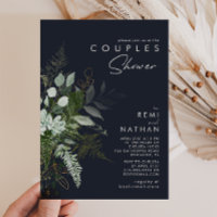 Greenery and Gold Leaf | Dark Navy Couples Shower