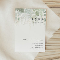 Greenery and Gold Leaf RSVP Card