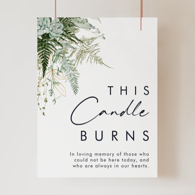 Greenery and Gold Leaf This Candle Burns Poster (Creator Uploaded)