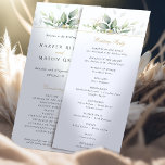 Greenery and Gold Wedding Ceremony Program Invitation<br><div class="desc">Celebrate the journey of love with this beautifully crafted wedding ceremony program, featuring a watercolor design of lush greenery and golden accents. The front cover warmly welcomes guests to the union of the couple, while the back details the procession and acknowledges the wedding party. The serene palette of greens with...</div>