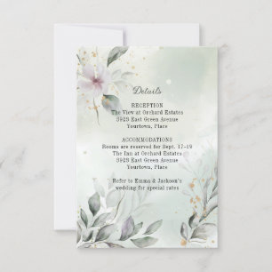 Greenery and Gold Wedding Enclosure Insert Invitation