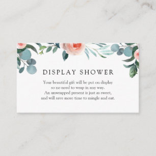 Greenery and Pink Flowers Display Shower card