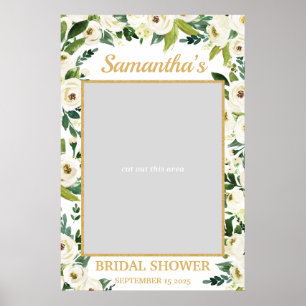 Greenery and White Floral Photo Prop Frame Boho Poster