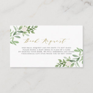 Greenery and White Flowers Book Request Card
