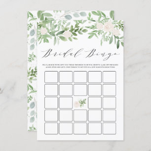 Greenery and White Flowers Bridal Shower Bingo Enclosure Card