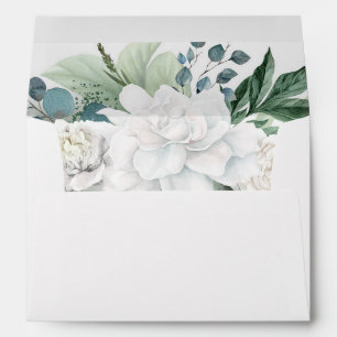 Greenery and White Flowers Elegant Envelope