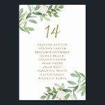 Greenery and White Flowers Gold Wedding Seating Table Number<br><div class="desc">Add a beautiful botanical accent to your tablescape with the customisable greenery table numbers card. It features watercolour illustrations of white flowers and greenery. Personalise this greenery seating card by adding your own details. These greenery table numbers are perfect for any event.</div>